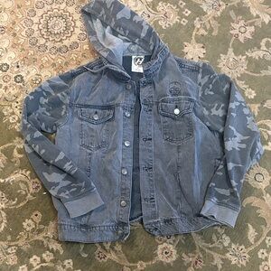 Black Camouflage Denim Jacket